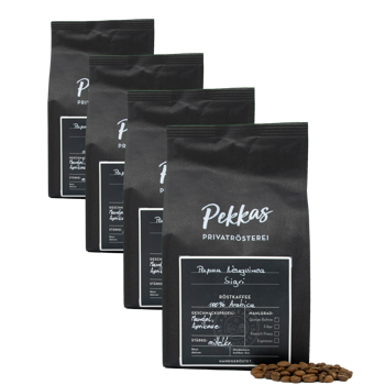 Café En Grain Pekkas Privatrösterei Papouasie Nouvelle Guinee Sigri - 500 G - Pack 4 × Grains Pochette 500 g