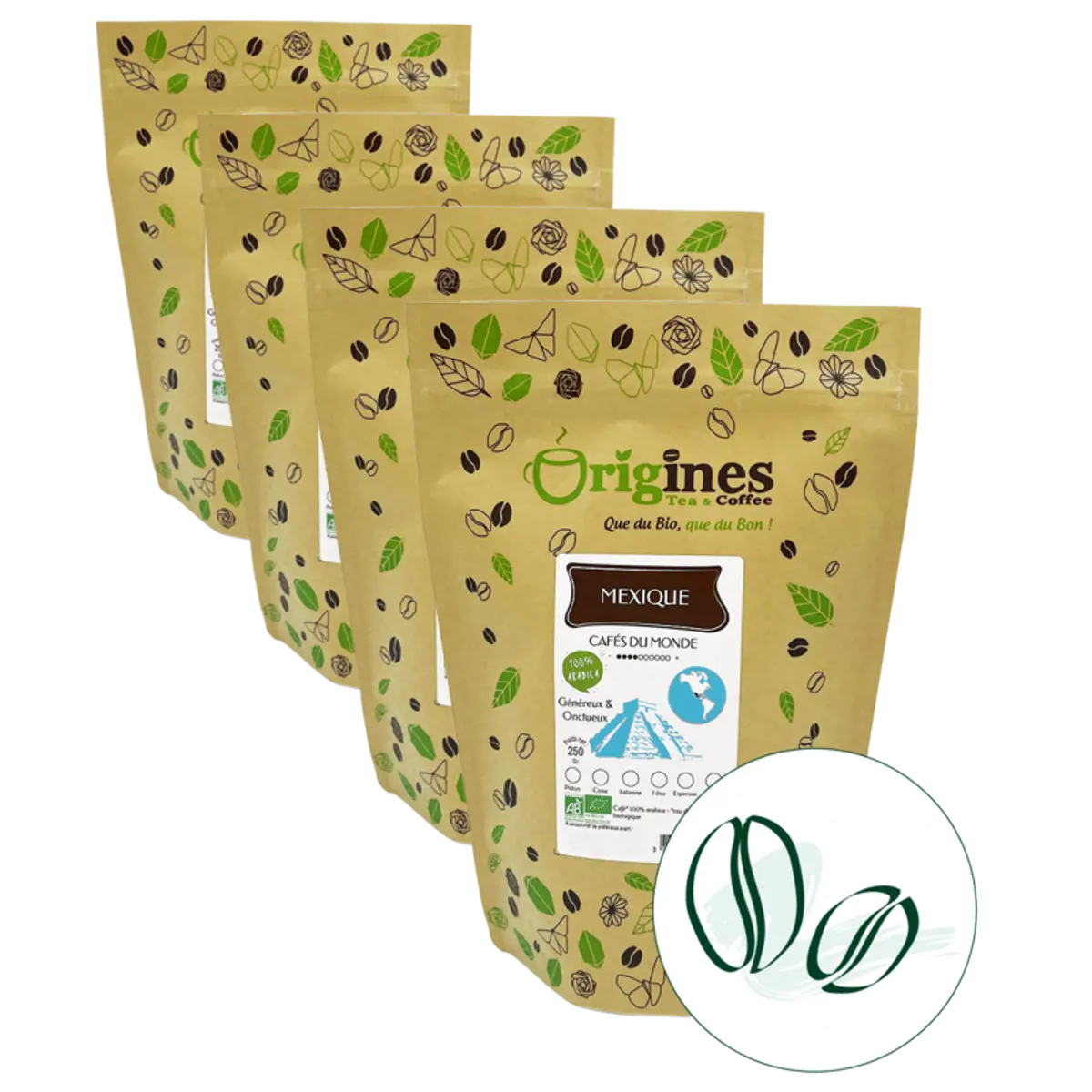 Origines Tea&CoffeeCafe Moulu Mexique 250G Moulu Filtre - 250 G by Origines Tea&Coffee