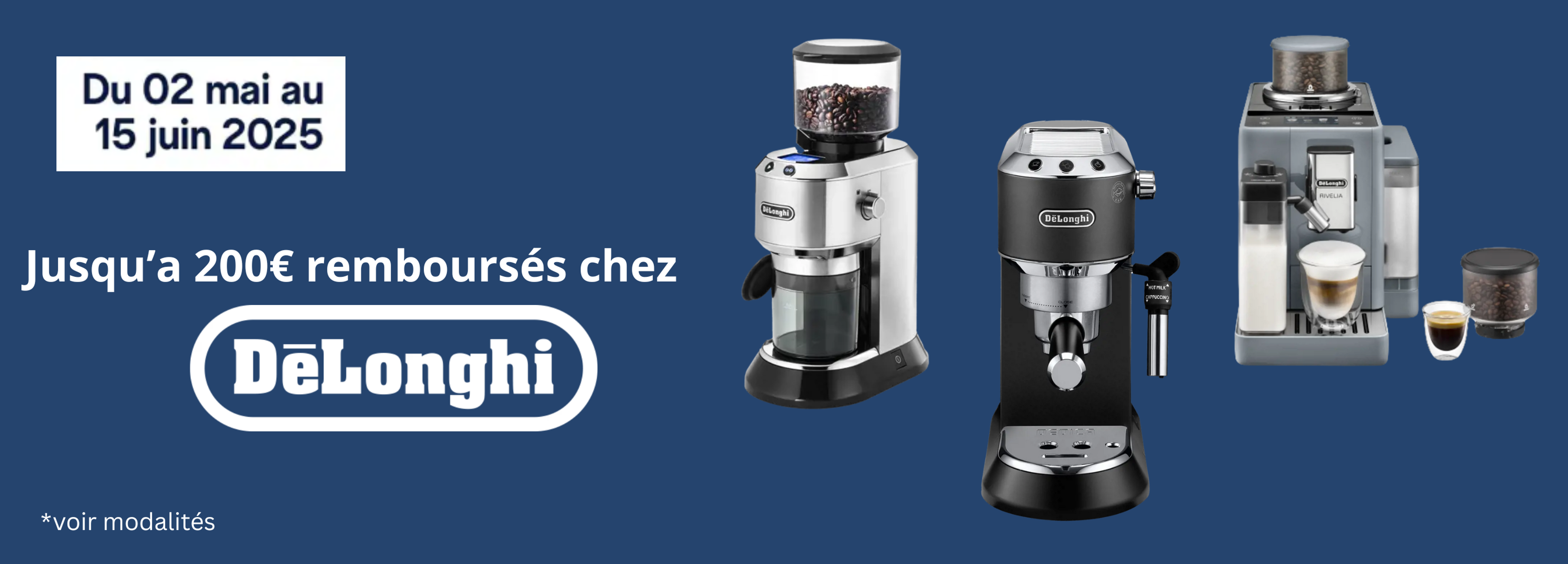 Promo De'Longhi x Sensaterra - Jusqu'à 200€ remboursés pour l'achat d'une machine De'Longhi