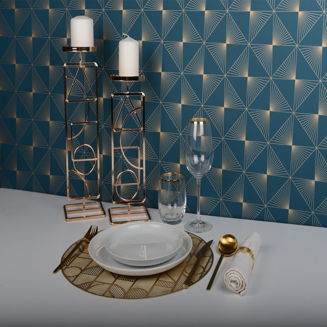 Terzo immagine del prodotto Sottopiatto motivi geometrici dorati - set di 6 by Aulica