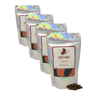 Caffè in grani - Le Robuste - 200 g - Pack 4 × Chicchi Bustina 200 g