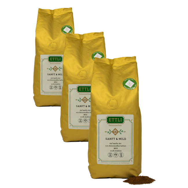 Gemahlener Kaffee - Sanft & Mild mit Koffein - 250g by ETTLI Kaffee