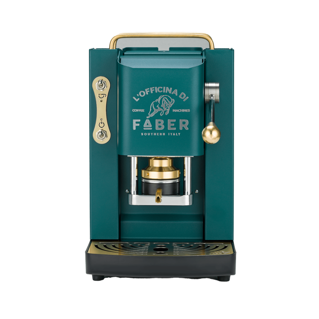 Faber Faber Machine A Cafe A Dosettes Pro Deluxe British Green Plaque Laiton 1,3 L by Faber