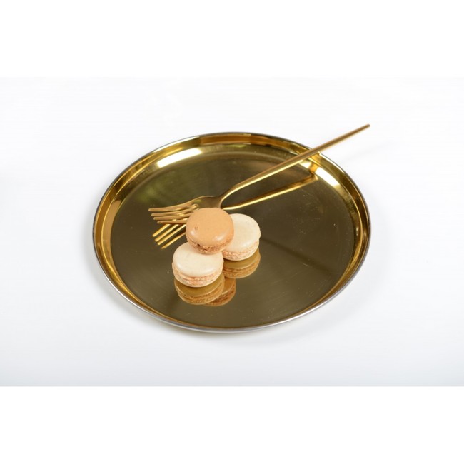 Secondo immagine del prodotto Piatto dessert in metallo dorato 21 cm - set di 6 by Aulica