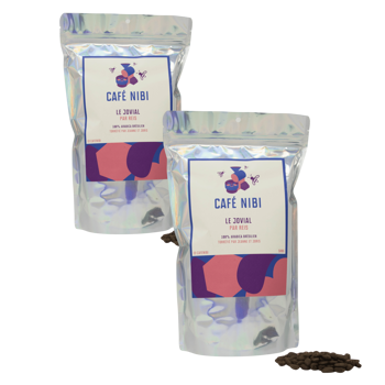 Le Jovial par Rancho - Caffè in grani 500 g - Pack 2 × Chicchi Bustina 500 g