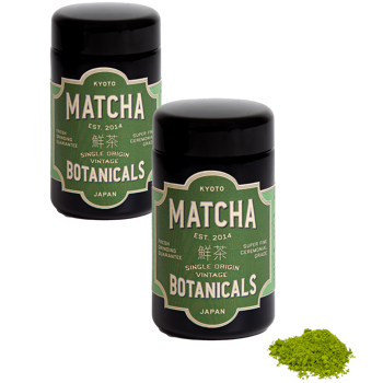 Matcha Botanicals Millésimé 2021 Matcha Ceremonial Single Origin 40g - Pack 2 × Bouteille en verre 40 g