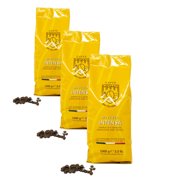 Caffè in grani - Miscela Intensa - 1 kg - Pack 3 × Chicchi Bustina 1 kg