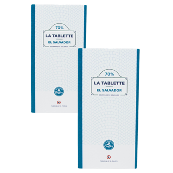 Les Copains De Bastien Tablette Pure Origine El Salvador 70 80G Tablette 80 G - Pack 2 × Tablette 80 g