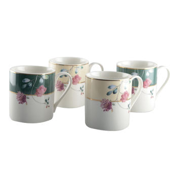 Aulica Set De 4 Mugs Floral - 