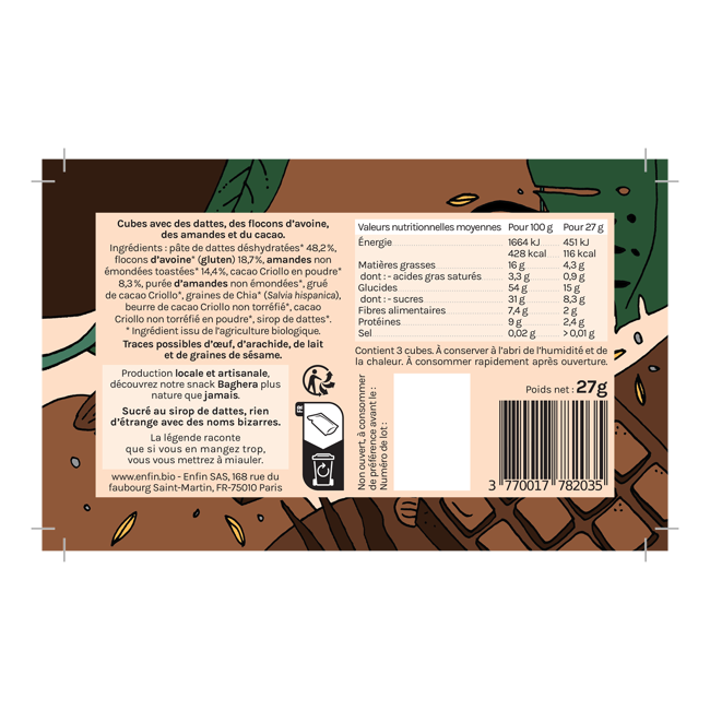 Settimo immagine del prodotto ENFIN - Baghera Nocciole, semi di zucca & lino, Cacao, Arachidi sesamo e Classico 4 x 3 bustine by ENFIN