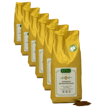 Caffè macinato - Espresso decaffeinato - 250g - Pack 6 × Macinatura Moka Bustina 250 g