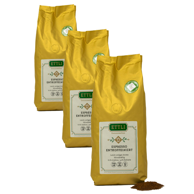 Gemahlener Kaffee - Espresso entcoffeiniert - 250g by ETTLI Kaffee