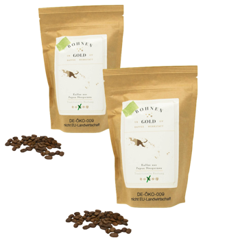 Cafe En Grain Kaffeewerkstatt Bohnengold Cafe Biologique Papouasie Nouvelle Guinee 1 Kg - Pack 2 × Grains Pochette 1 kg