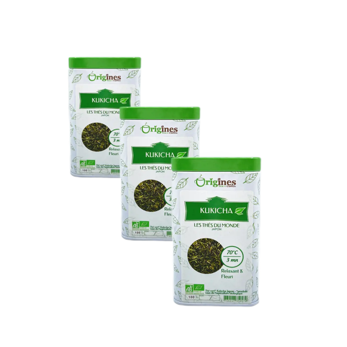 Grüntee Bio Metall-Box - Kukicha Japon - 100g by Origines Tea&Coffee