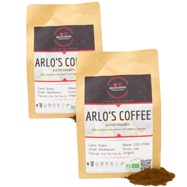 Arlo's Coffee - Blend Maison Moulu Piston French Press- 500 G by ARLO'S COFFEE