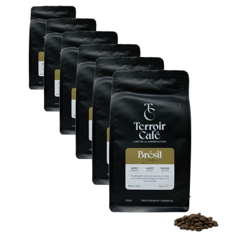 Kaffeebohnen - Brasilien, Linda 250g - Pack 6 × Bohnen Beutel 250 g