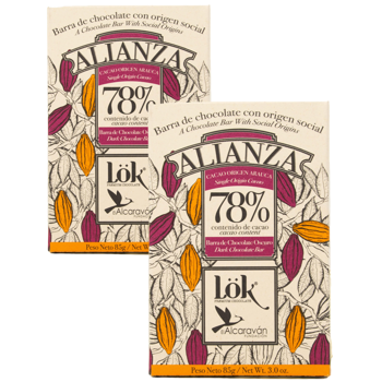 ALIANZA Cioccolato Monorigine Arauca 78 % (x3) - Pack 2 × Tavoletta 255 g