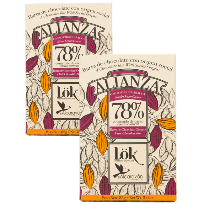 ALIANZA Cioccolato Monorigine Arauca 78 % (x3) by LÖK FOODS
