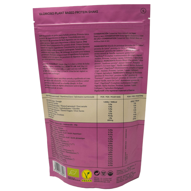 Zweiter Produktbild Vegan Protein - Vanille by Glorioso Super Nutrients