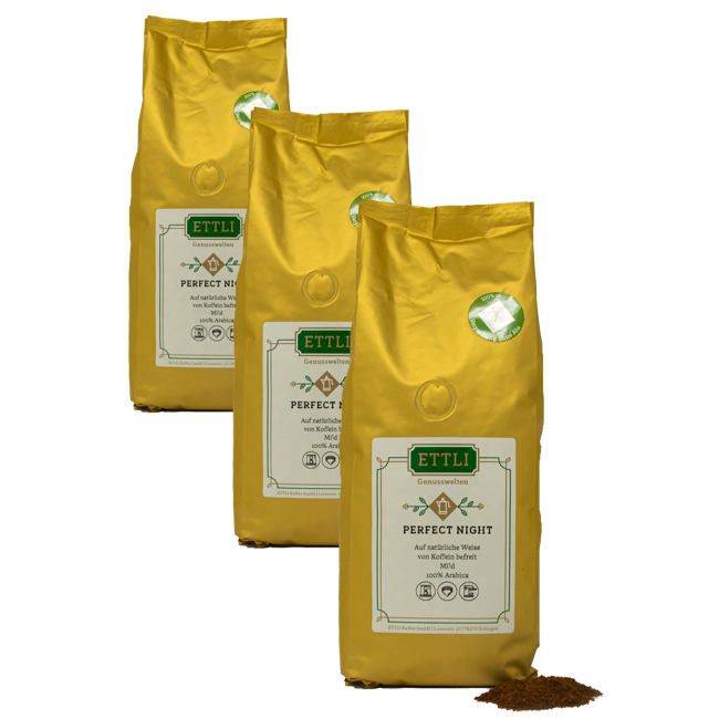 Gemahlener Kaffee - Perfect Night Entcoffeinierter Kaffee - 250g by ETTLI Kaffee