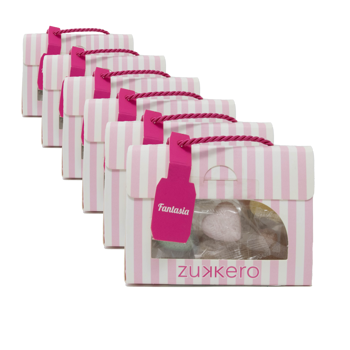 Zucker-Herzen Fantasie 60 g - Pack 6 × Pappschachtel 60 g