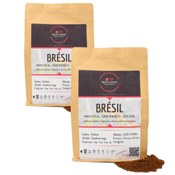 BRÉSIL - Pack 2 × Macinatura Moka Bustina 500 g
