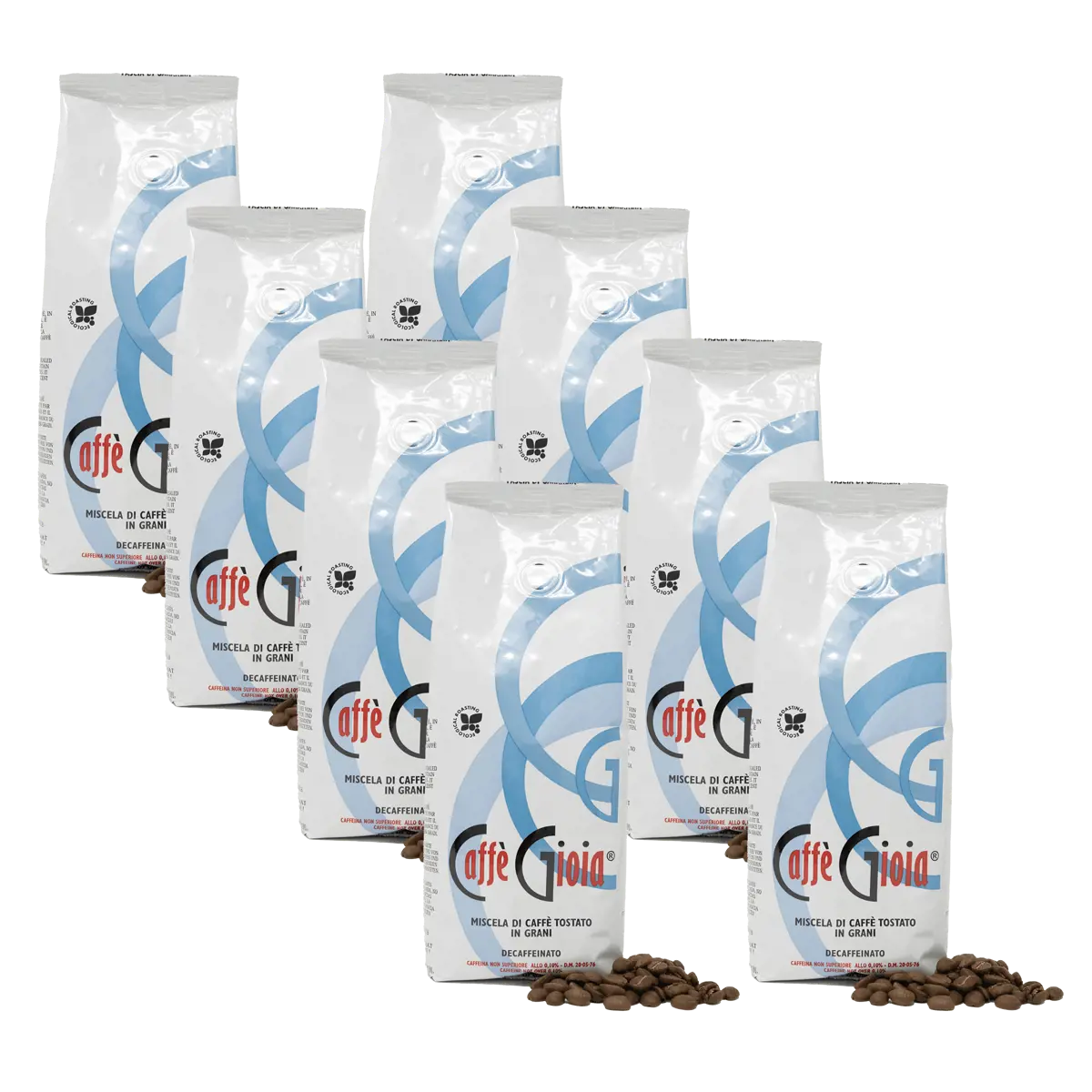 Caffè in grani - Miscela Bianca Decaffeinato Linea Famiglia - 8x250g by Caffè Gioia