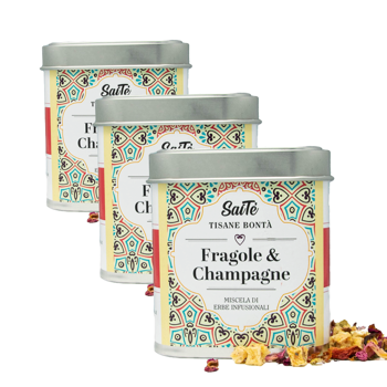 Fragole e Champagne - Pack 3 × Scatola di metallo 50 g