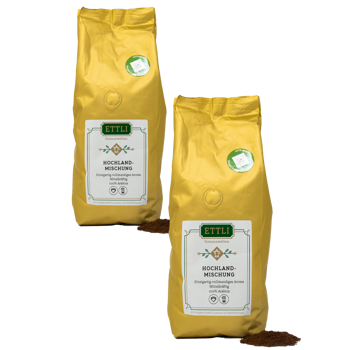 Ettli Kaffee Melange Des Hauts Plateaux Moulu Filtre - 1 Kg - Pack 2 × Moulu Filtre Pochette 1 kg