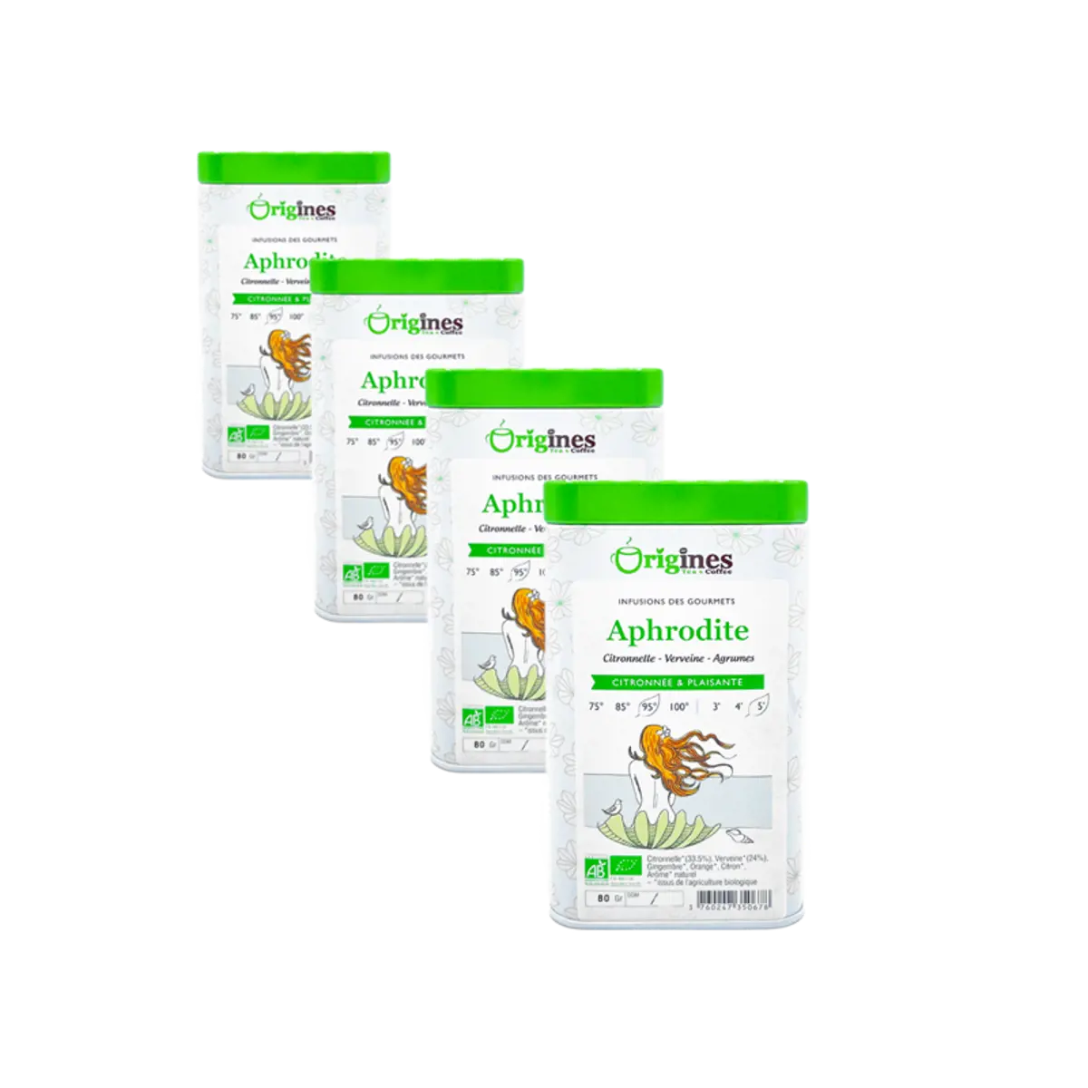 Infusion Bio Aphrodite Metall-Box - 80g by Origines Tea&Coffee