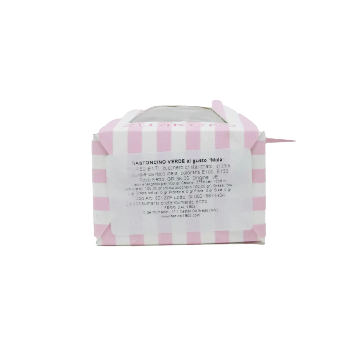 Secondo immagine del prodotto Bastoncini verde mela box 60 gr by Zukkero