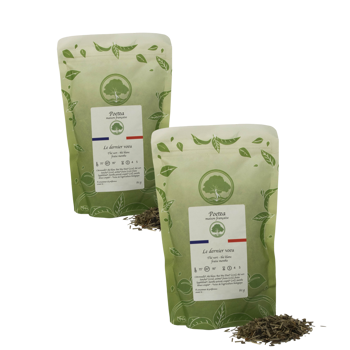 Teemischung mit grünem Tee, weißem Tee, Erdbeere und Zitronengras-Aroma - 80g - Pack 2 × Beutel 80 g