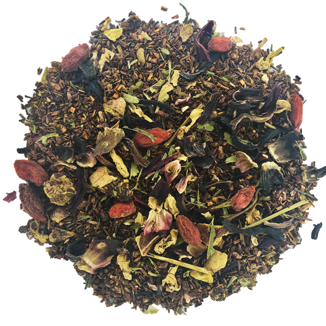 Secondo immagine del prodotto Rooïbos Grenadine in busta - 100g by Origines Tea&Coffee