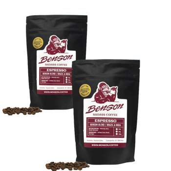Kaffeebohnen - Benson Blend, Espresso - 250g - Pack 2 × Bohnen Beutel 250 g