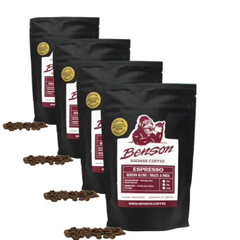 Café En Grain - Benson Blend, Espresso - 250G - Pack 4 × Grains Pochette 250 g