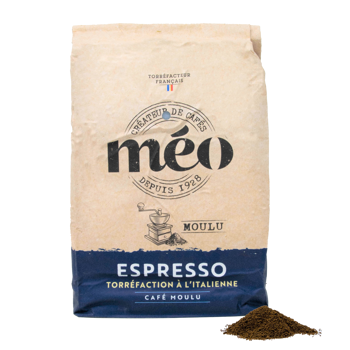Café Méo Cafe Moulu Torrefaction A L Italienne 1 Kg Moulu Espresso - 1 Kg - Moulu Espresso Pochette 1 kg