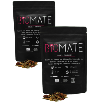 Biomaté Fraise Framboise- 150 G - Pack 2 × Pochette 150 g