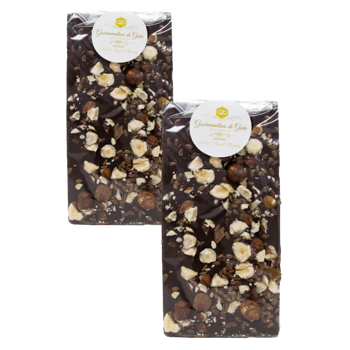 Cioccolato Fondente 55% (Senza zucchero) - Lino e Nocciole - Pack 2 × Tavoletta 100 g