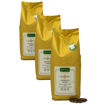 Kaffeebohnen - Espresso Roma - 250g - Pack 3 × Bohnen Beutel 250 g