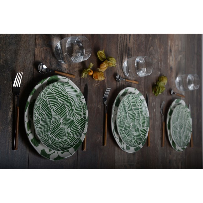 Secondo immagine del prodotto Piatto da dessert in foglie di ginkgo - set di 6 by Aulica