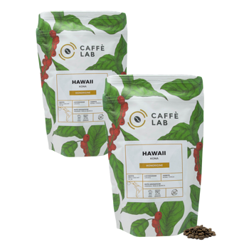 CaffèLab Café Hawaii Kona - Grains - Pack 2 × Grains Pochette 250 g