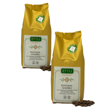 Kaffeebohnen - Festtags Schümli - 500g - Pack 2 × Bohnen Beutel 500 g