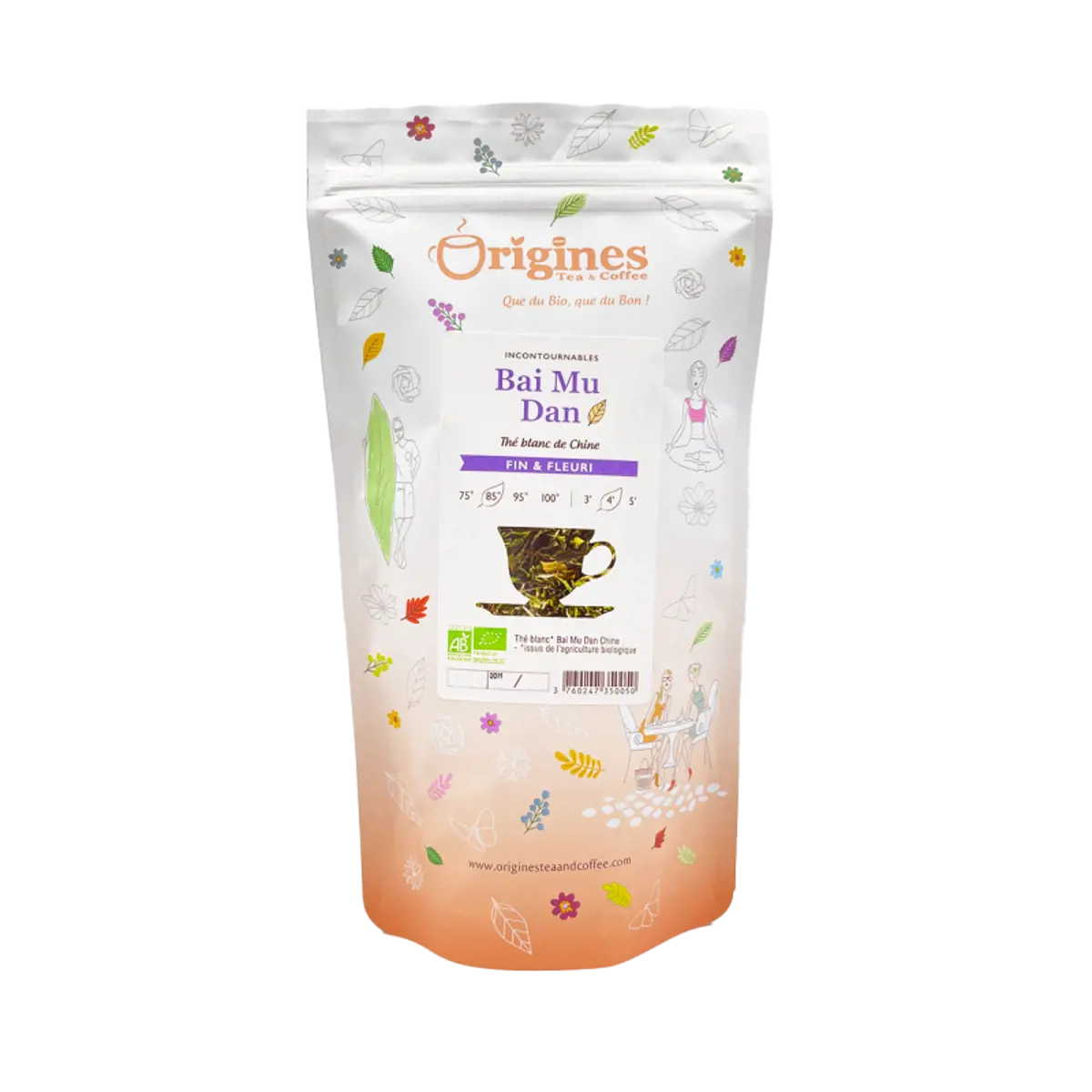 Origines Tea&Coffee The Blanc Bio En Vrac Bai Mu Dan Chine 500G Fleur De The 500 G by Origines Tea&Coffee