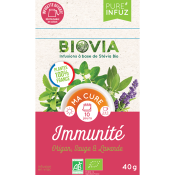 BIOVIA Tisane Immunité BIO Française - 40g - Pack 2 × Bustina 40 g