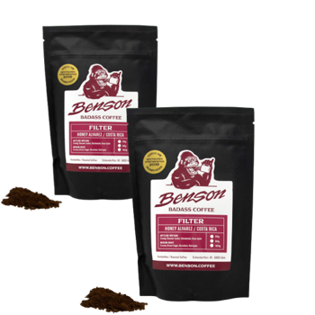 Benson Cafe Moulu Honey Alvarez Filtre 1Kg Moulu French Press - 1 Kg - Pack 2 × Moulu French press Pochette 1 kg