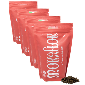Rote Mischung 60/40 - Kaffeebohnen 250 g - Pack 4 × Bohnen Beutel 250 g