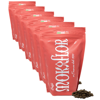 CaffèLab Mélange Rouge 60/40 - Café En Grains 250 G - Pack 6 × Grains Pochette 250 g