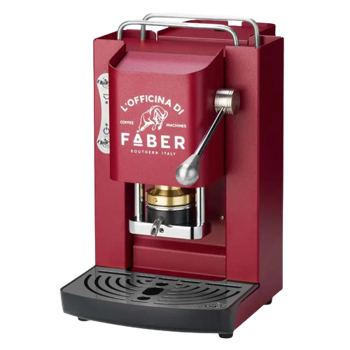 FABER Kaffeepadmaschine - Pro Deluxe Cherry Red verchromt 1,3 l - ESE (44mm) kompatibel