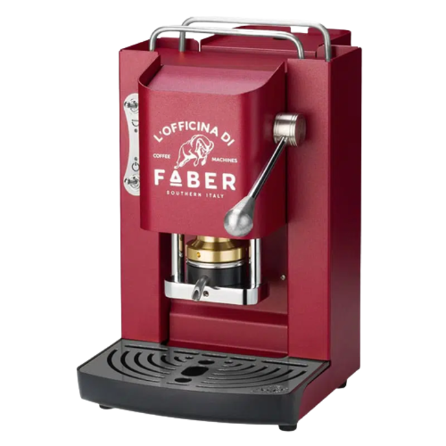 FABER Macchina da Caffè a cialde - Pro Deluxe Cherry Red Cromato 1,3 l