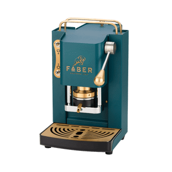FABER Kaffeepadmaschine - Pro Mini Deluxe British Green vermessingt 1,3 l - ESE (44mm) kompatibel